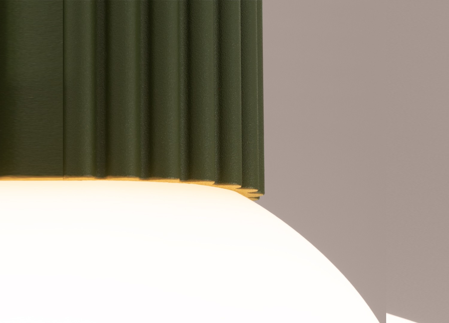 Plafonnier HALO vert olive IP44 – vue complémentaire 4