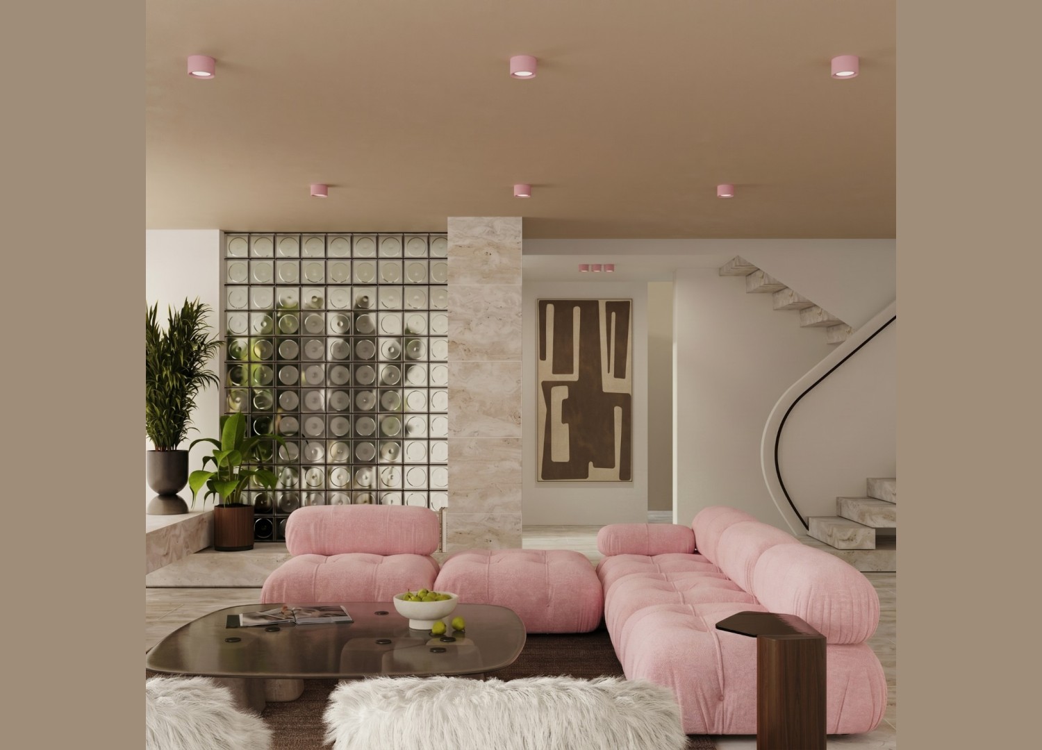Plafonnier MODO 1 rose GX53 – vue complémentaire 10