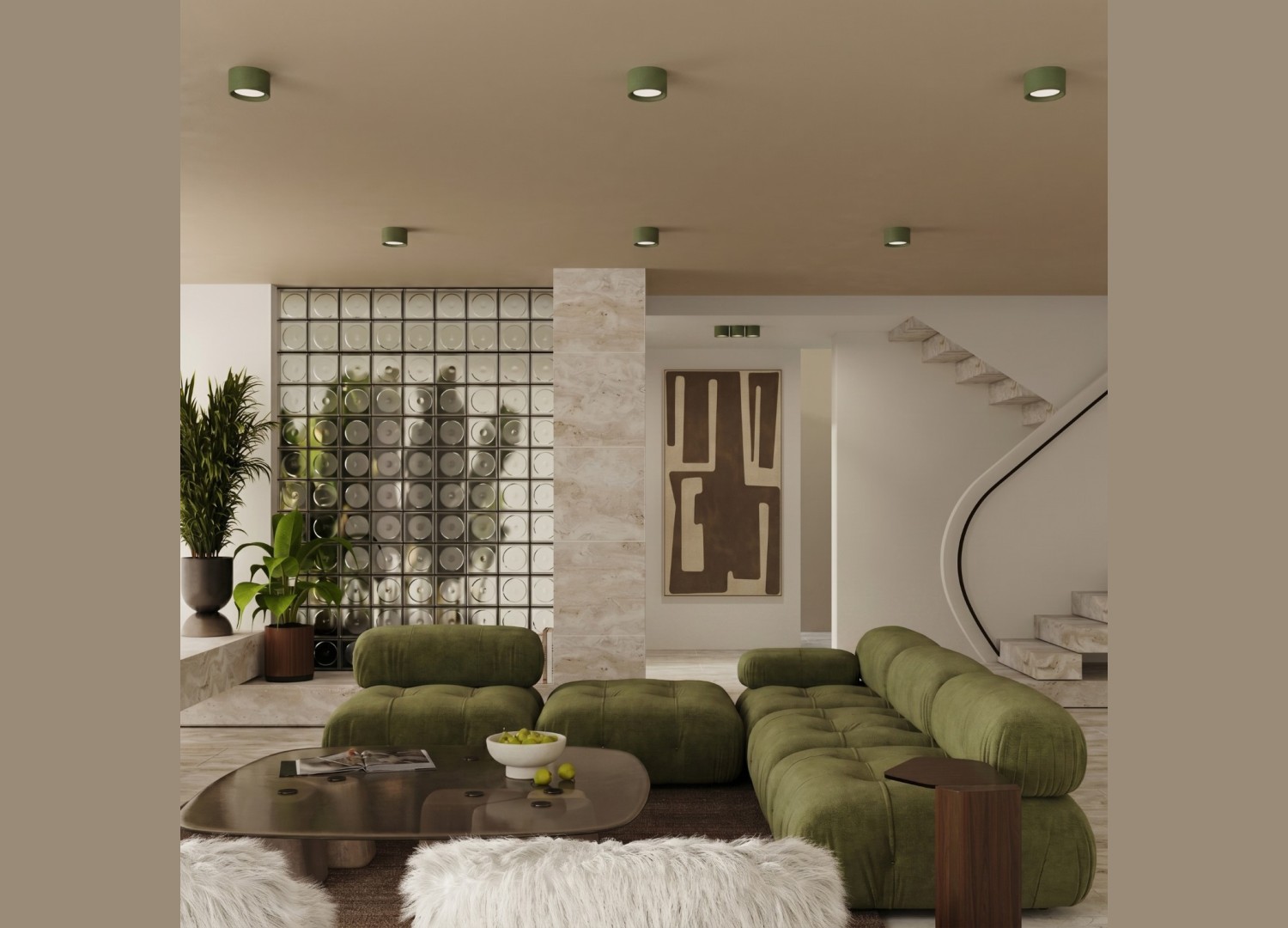 Plafonnier MODO 2 vert olive GX53 – vue complémentaire 10