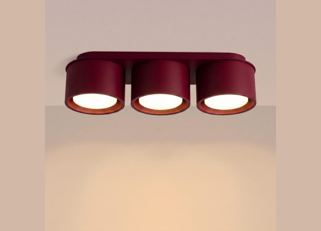 Plafonnier MODO 3 bordeaux GX53