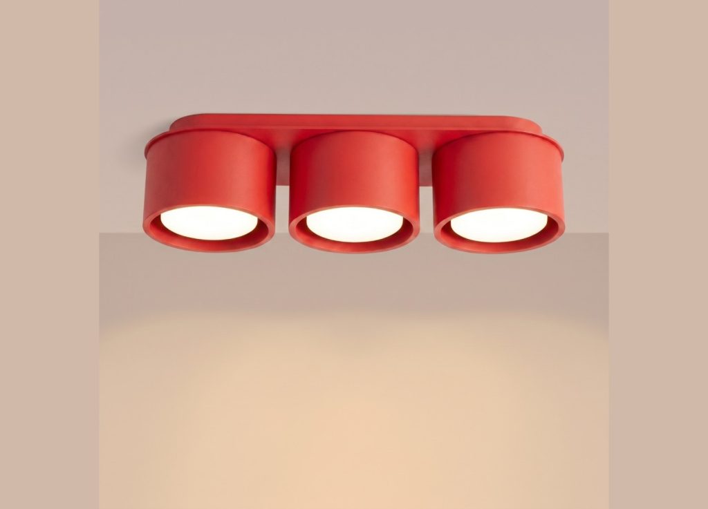 Plafonnier MODO 3 rouge GX53