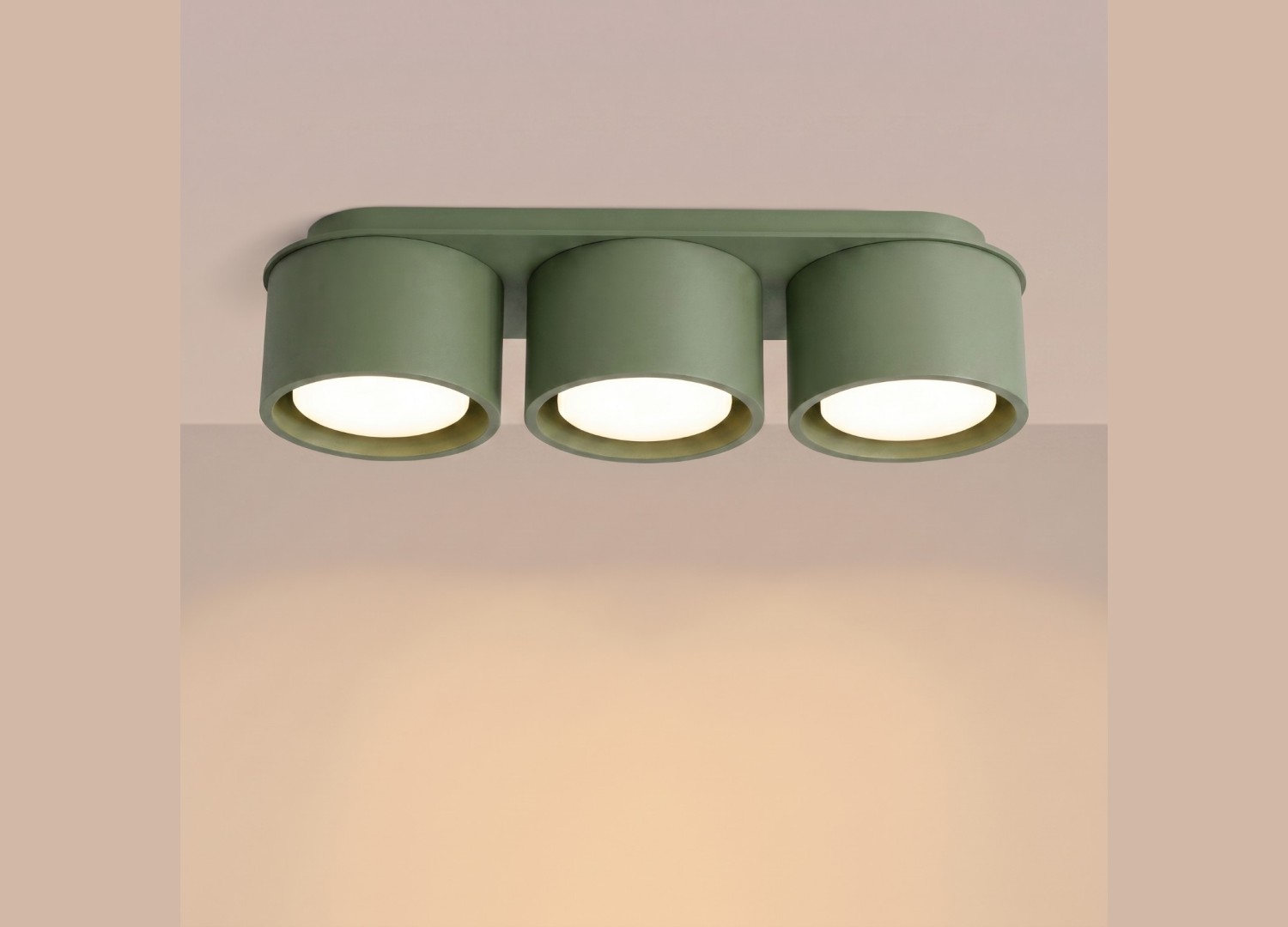 Plafonnier MODO 3 vert olive GX53 – vue complémentaire 3