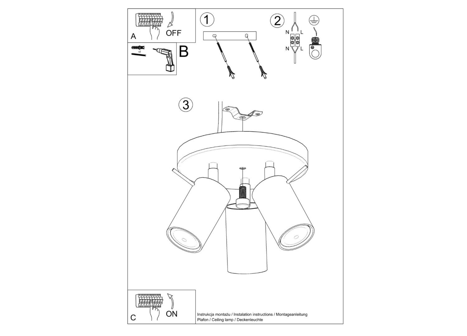 Plafonnier RING 3P bordeaux – vue complémentaire 5