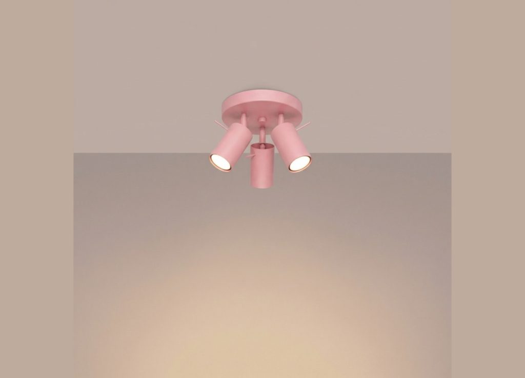 Plafonnier RING 3P rose