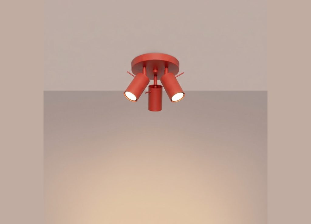 Plafonnier RING 3P rouge