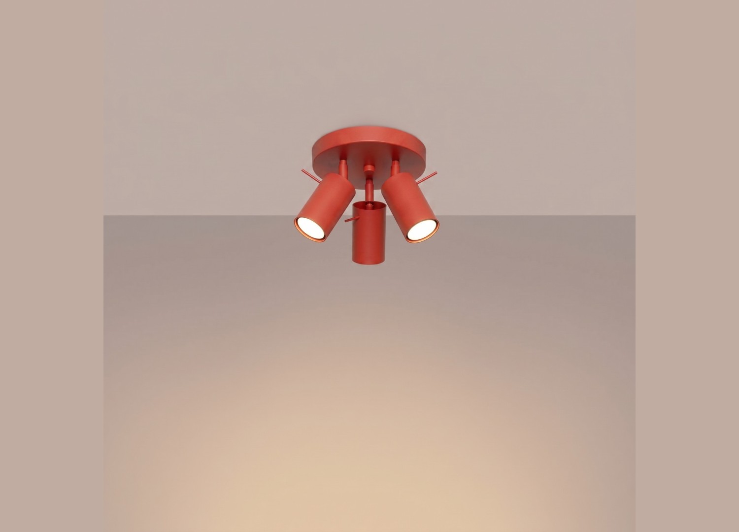 Plafonnier RING 3P rouge – vue complémentaire 3