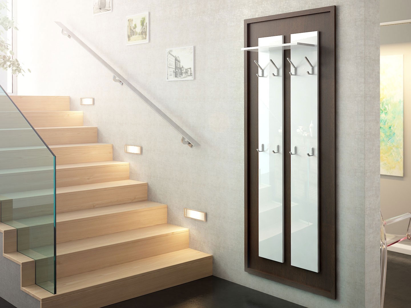 Porte-manteaux mural design 170 cm