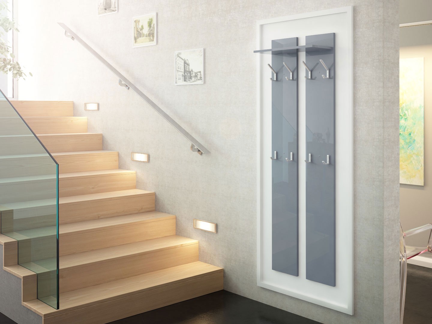 Porte-manteaux mural design 170 cm