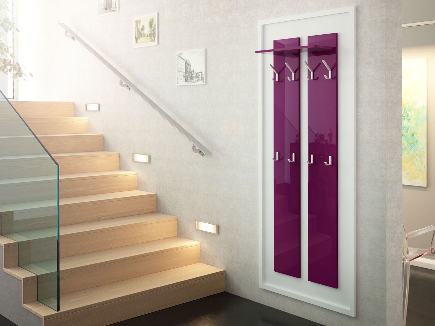 Porte-manteaux mural design 170 cm