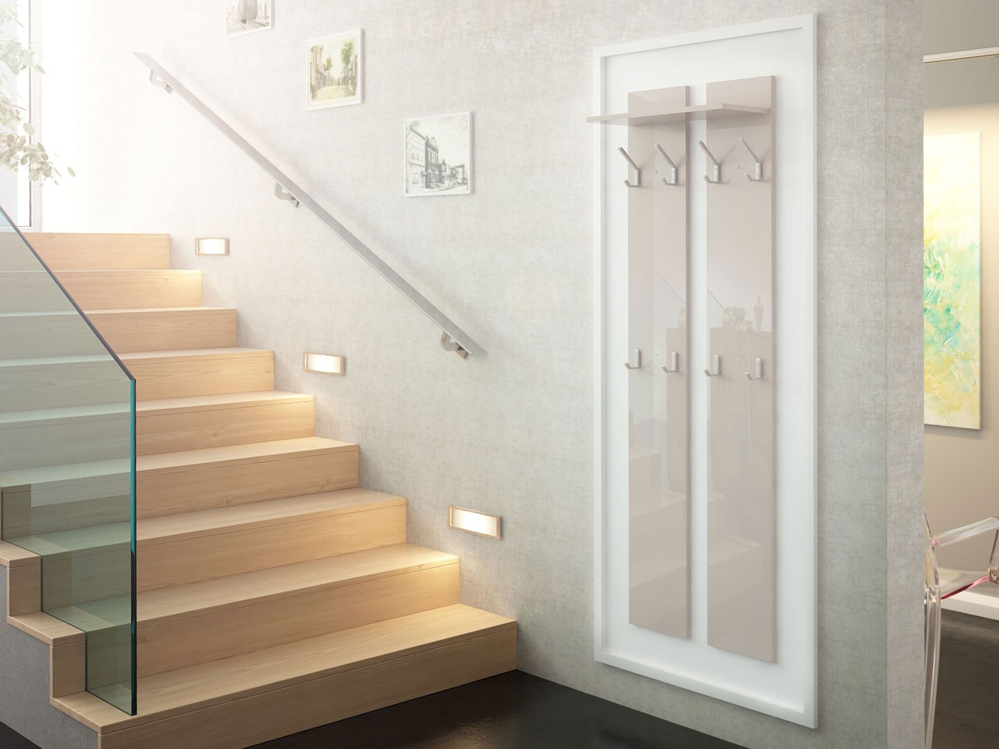 Porte-manteaux mural design 170 cm