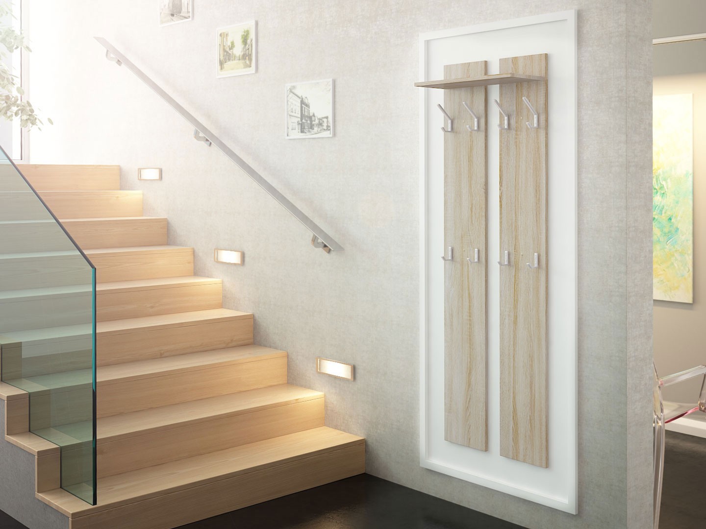 Porte-manteaux mural design 170 cm