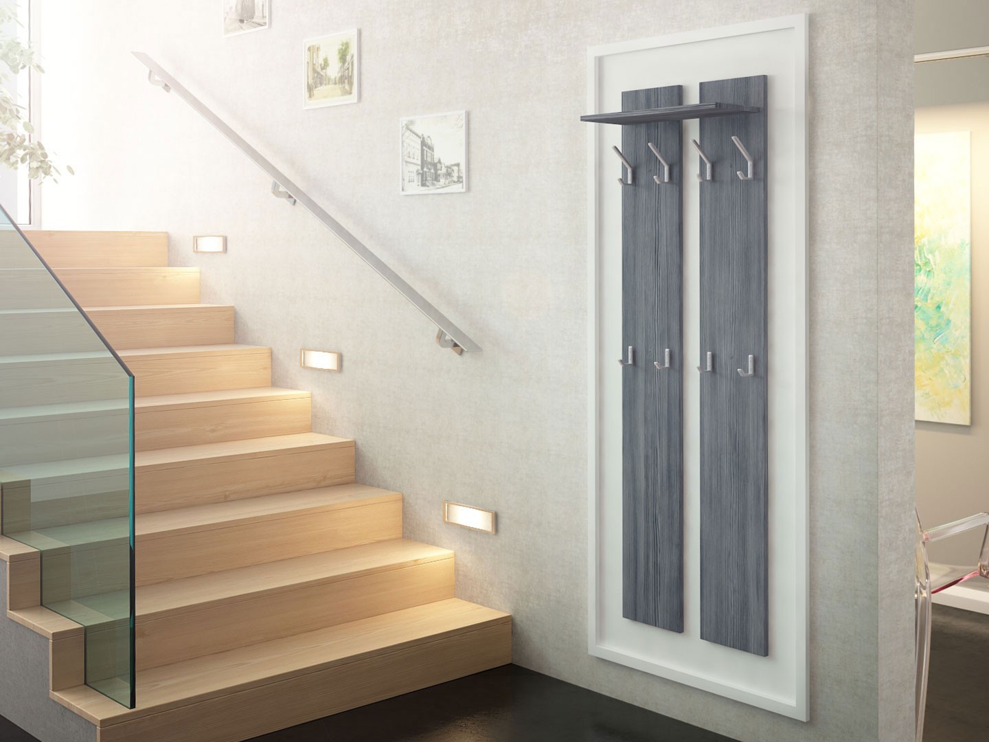 Porte-manteaux mural design 170 cm