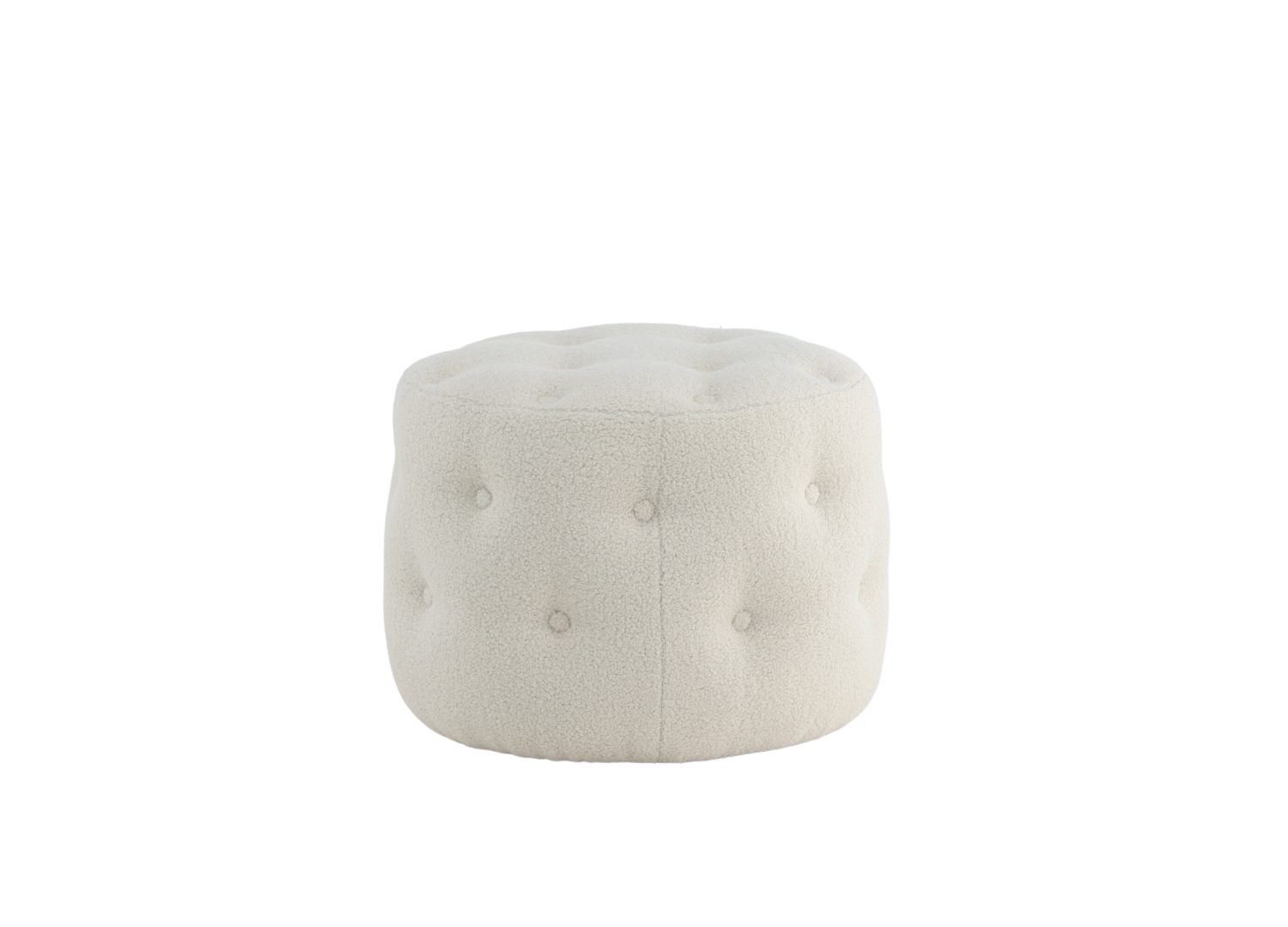 Vue détaillée du pouf Benjamin blanc