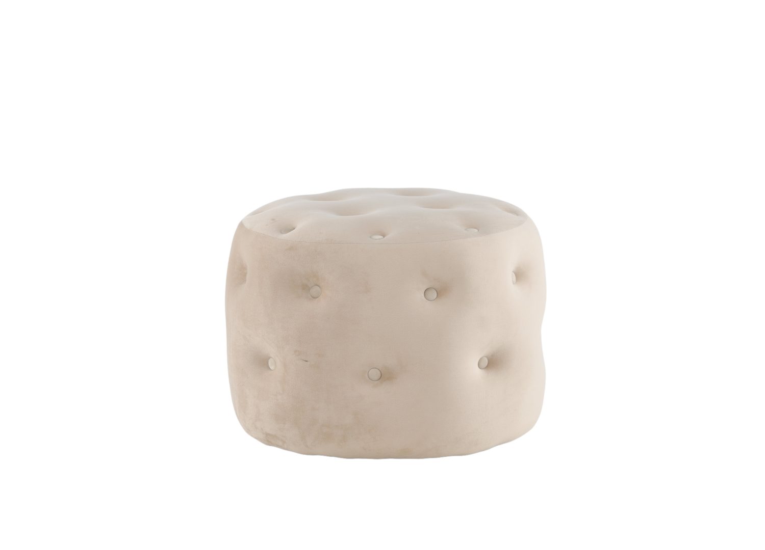 Vue détaillée du pouf Benjamin blanc