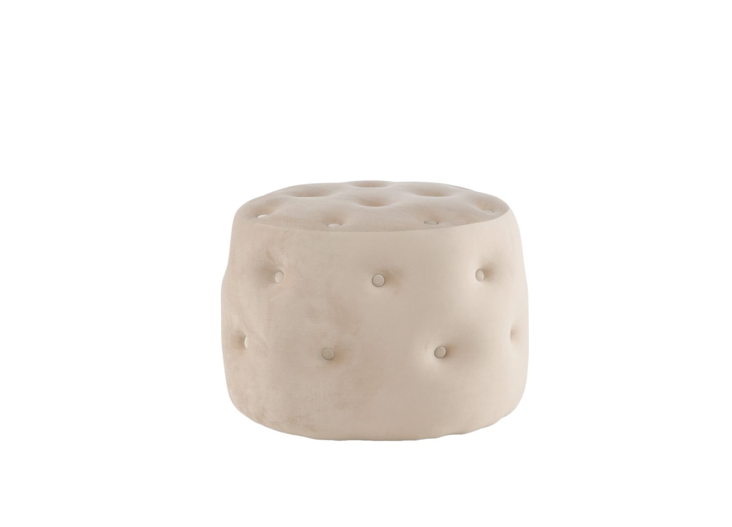 Détail du revêtement et des finitions du pouf Benjamin