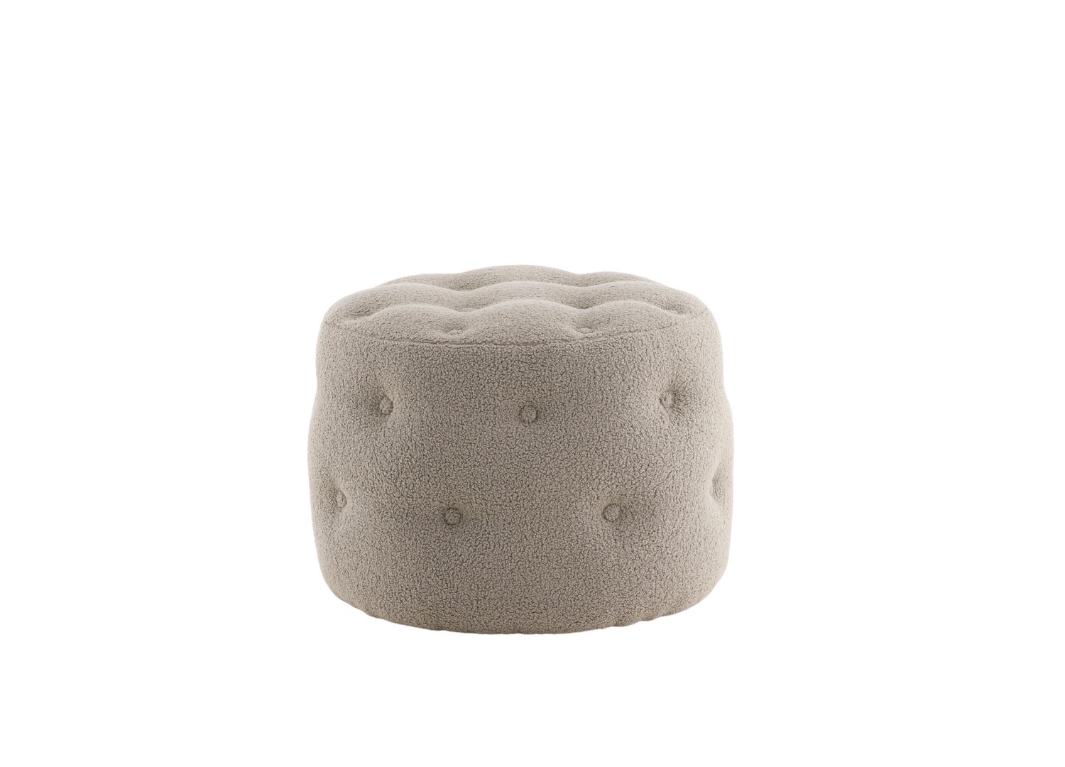Vue détaillée du pouf Benjamin grège