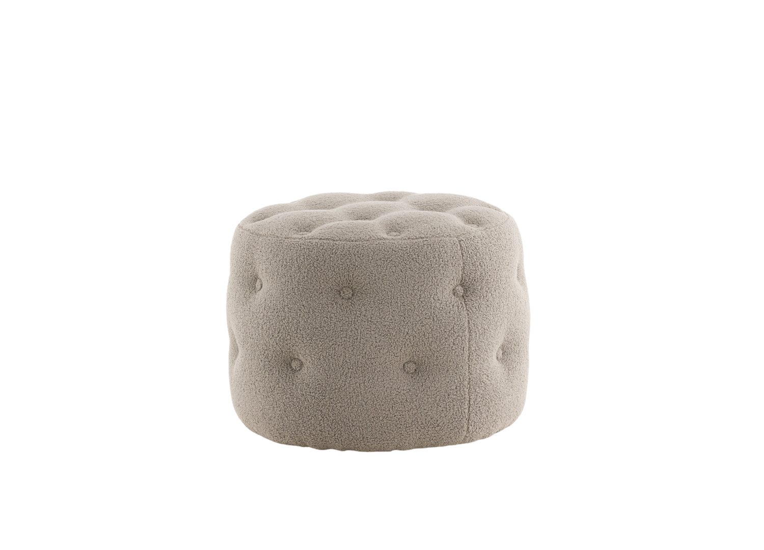 Détail du revêtement et des finitions du pouf Benjamin