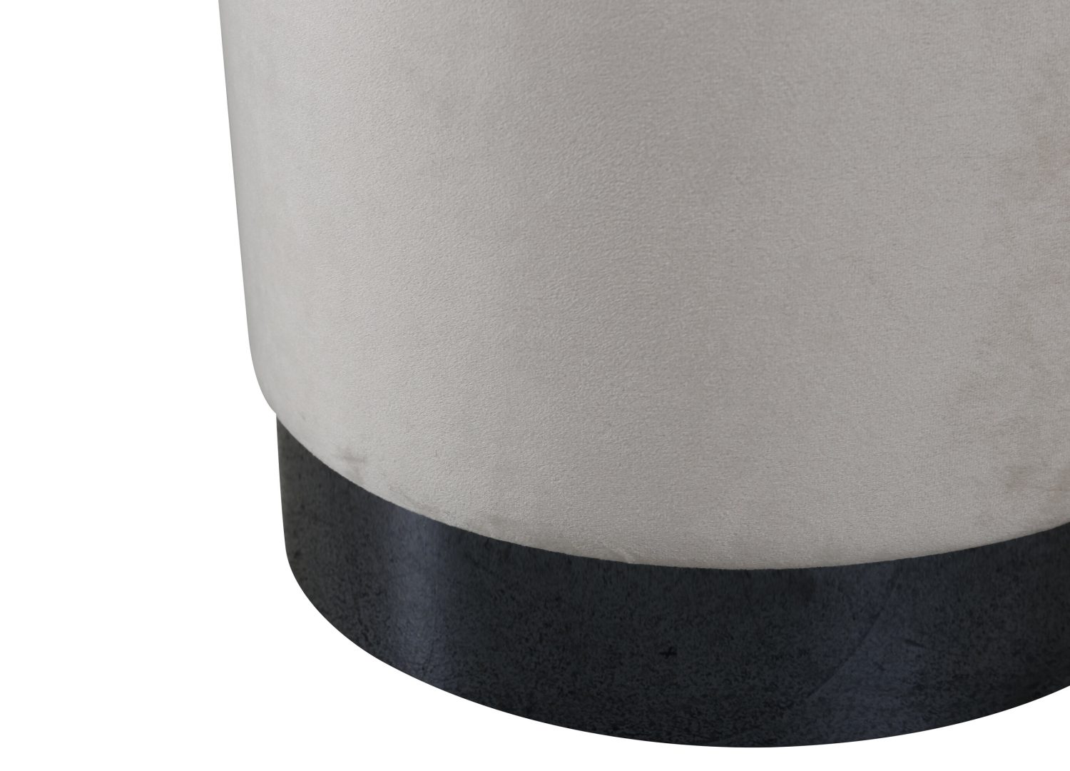 Pouf Benji velours en polyester beige Ø 35 cm vu sous un autre angle