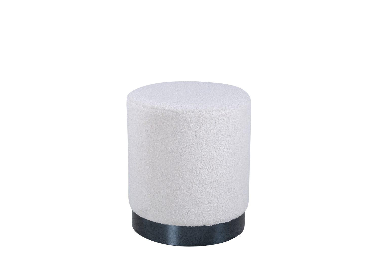 Vue détaillée du pouf Benji blanc