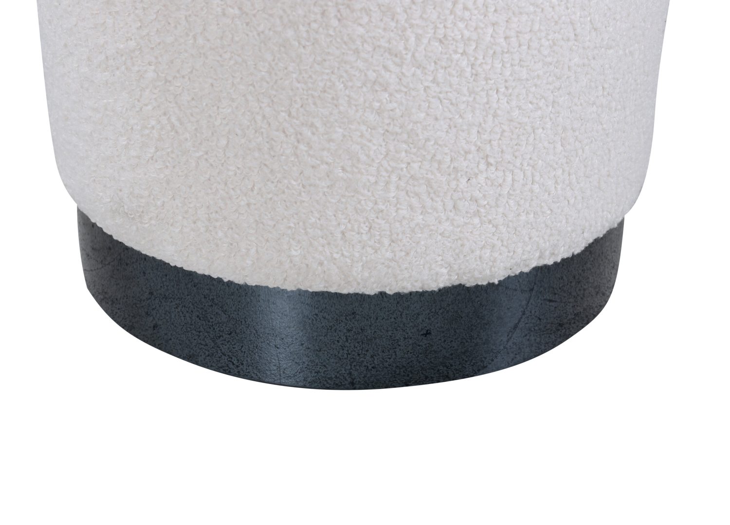 Détail du revêtement et des finitions du pouf Benji