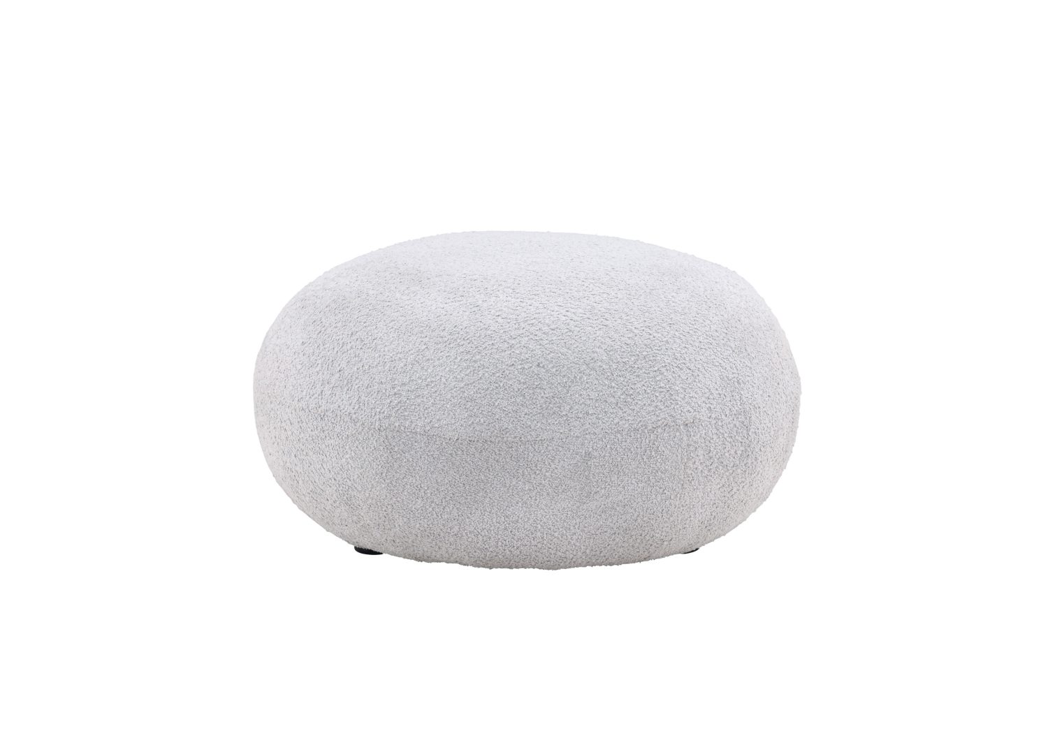 Vue détaillée du pouf Bologna gris clair