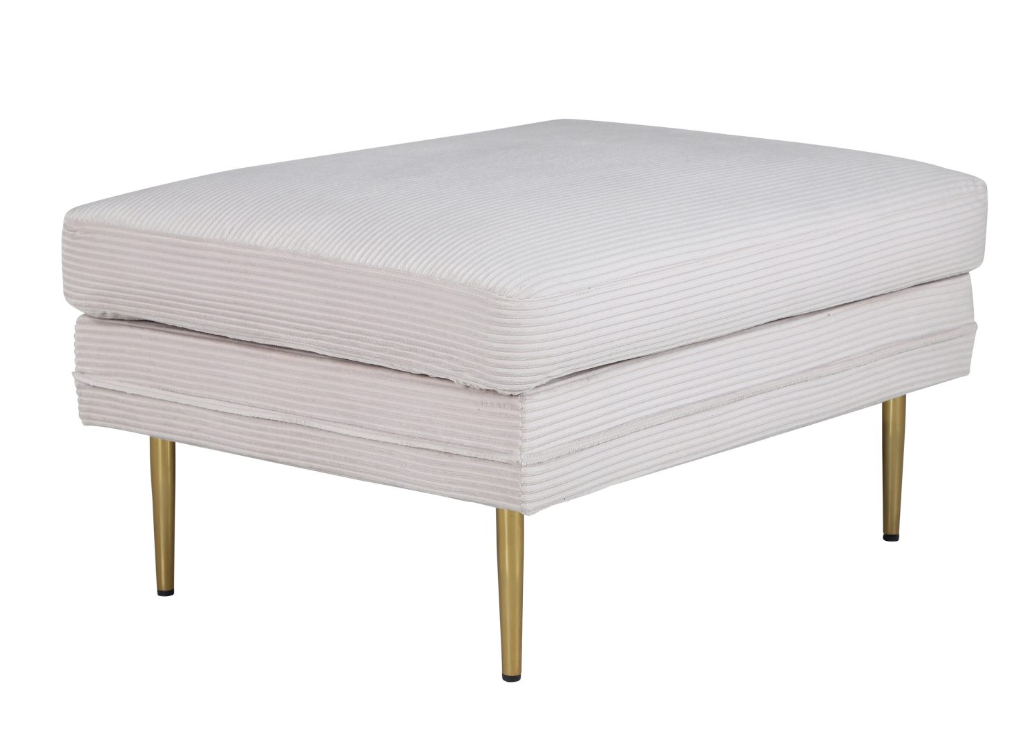 Pouf Boom velours côtelé en polyester beige 90 cm vu sous un autre angle