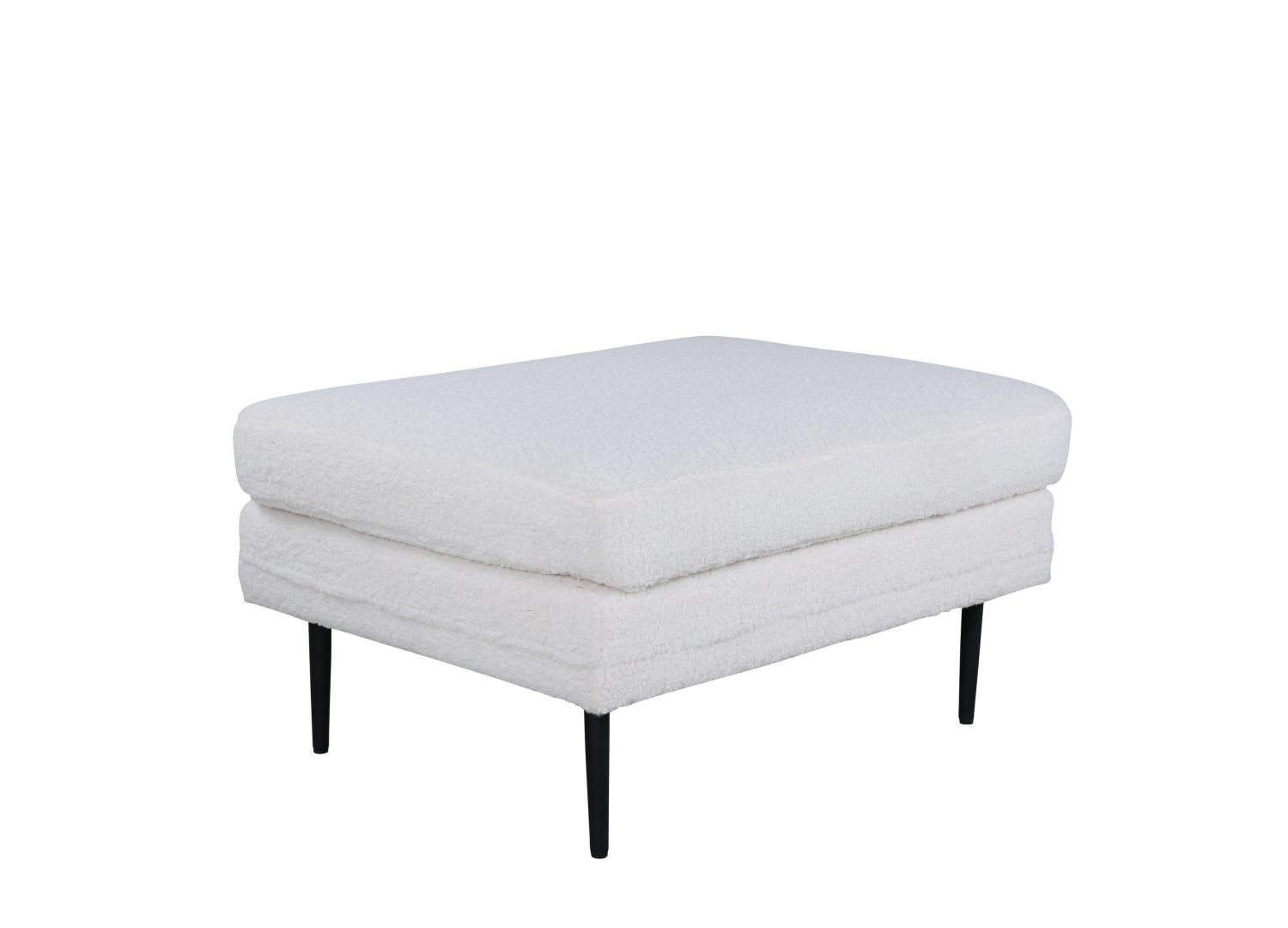 Pouf Boom tissu bouclette en polyester blanc 90 cm vu sous un autre angle