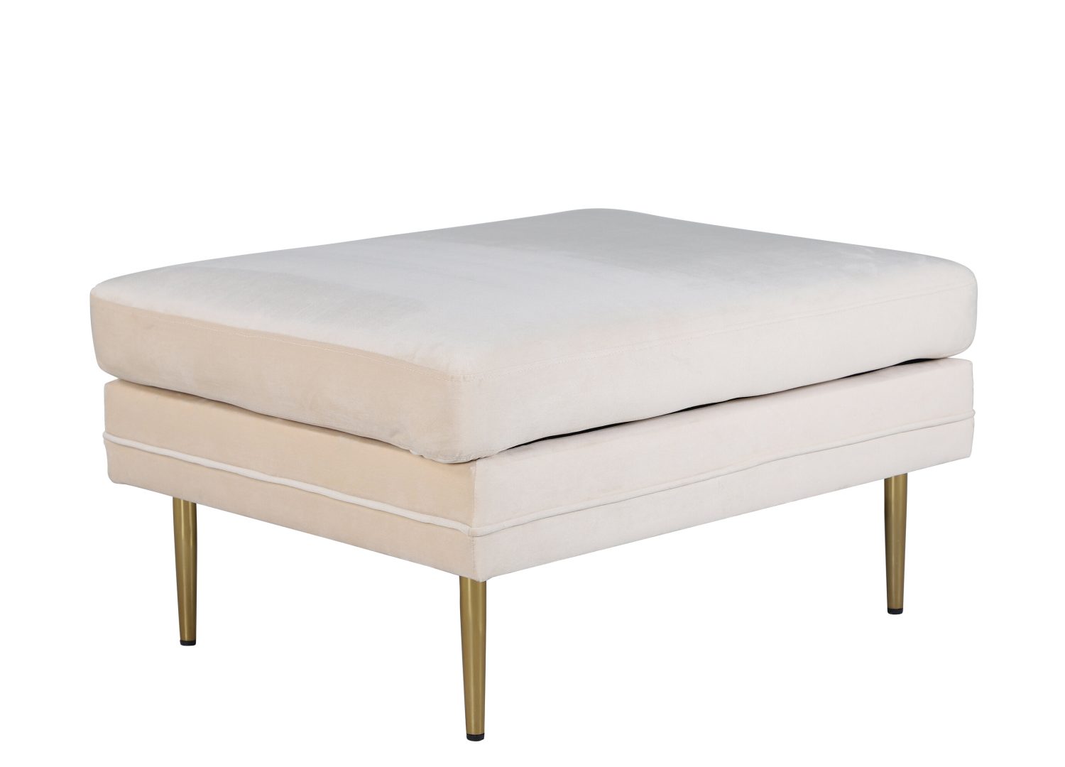 Pouf Boom velours en polyester blanc 90 cm vu sous un autre angle