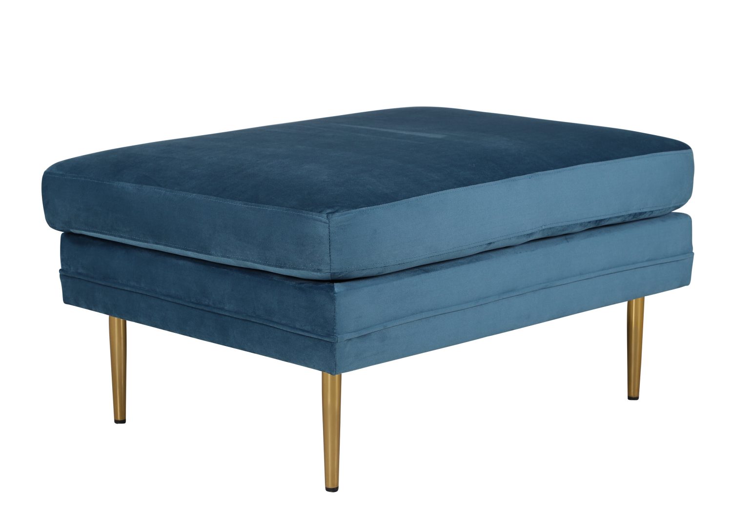 Pouf Boom velours en polyester bleu 90 cm vu sous un autre angle