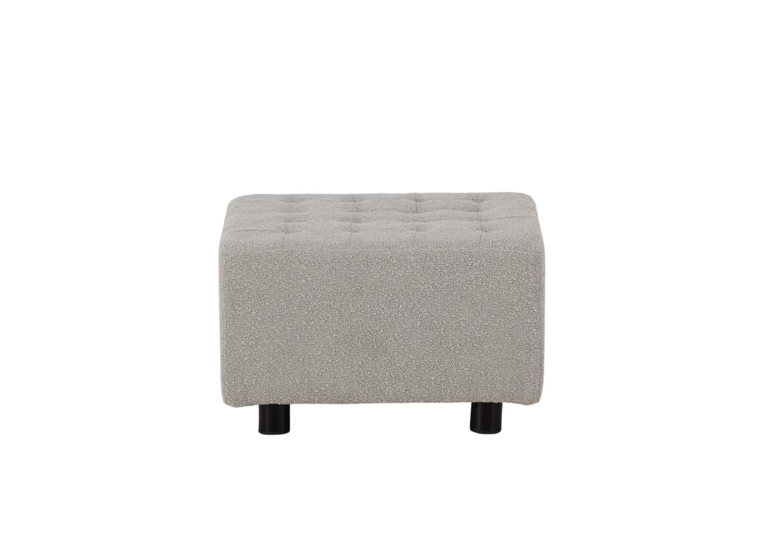 Vue détaillée du pouf Bowie gris clair