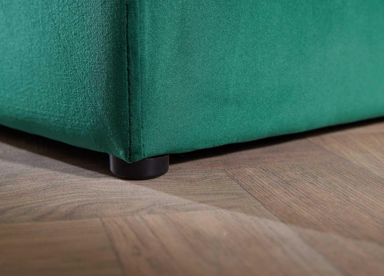 Pouf carré de rangement velours vert