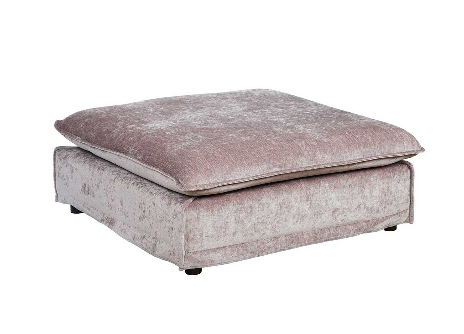 Pouf carré tissu velours taupe Tricia