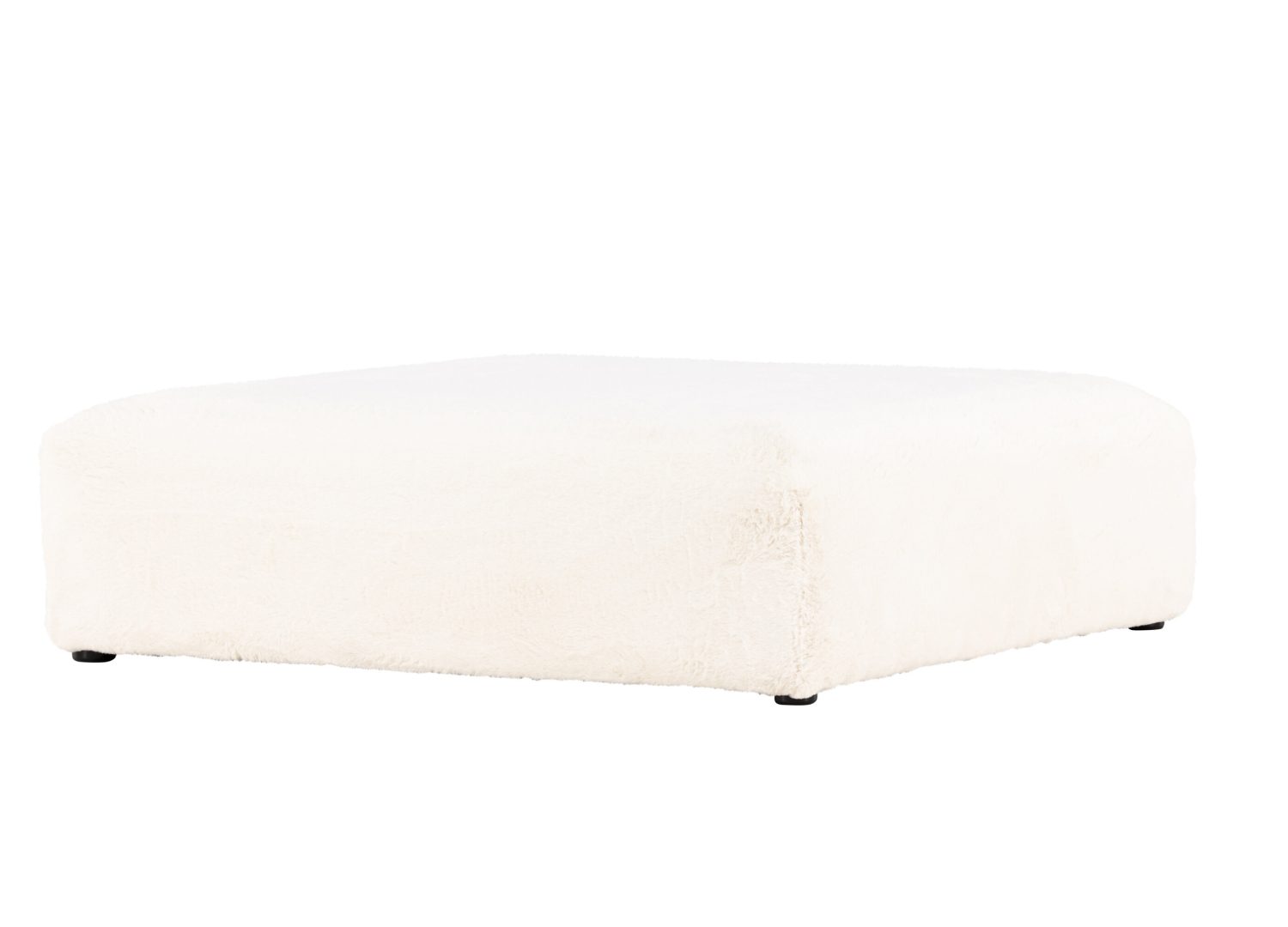Pouf Davie tissu effet fourrure beige 100 cm vu sous un autre angle