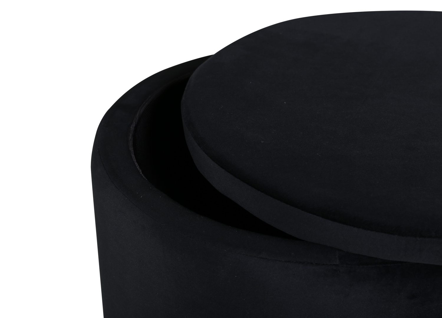 Détail du revêtement et des finitions du pouf Dunken