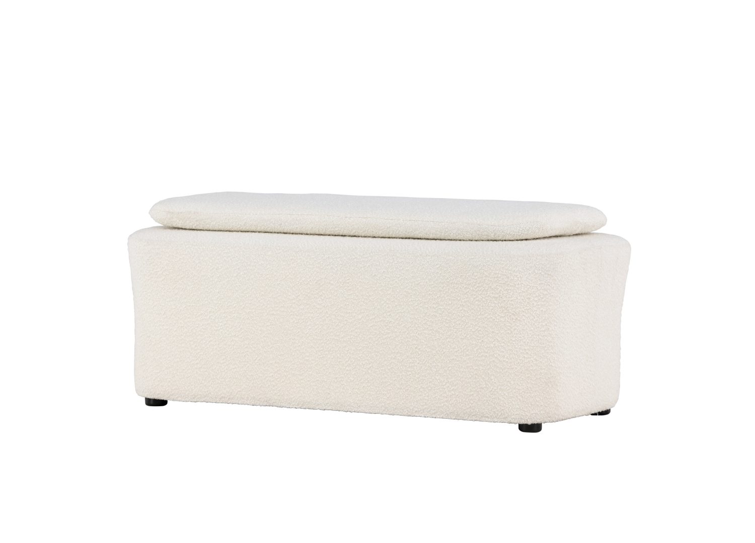 Pouf Laurel tissu bouclette blanc 110 cm vu sous un autre angle