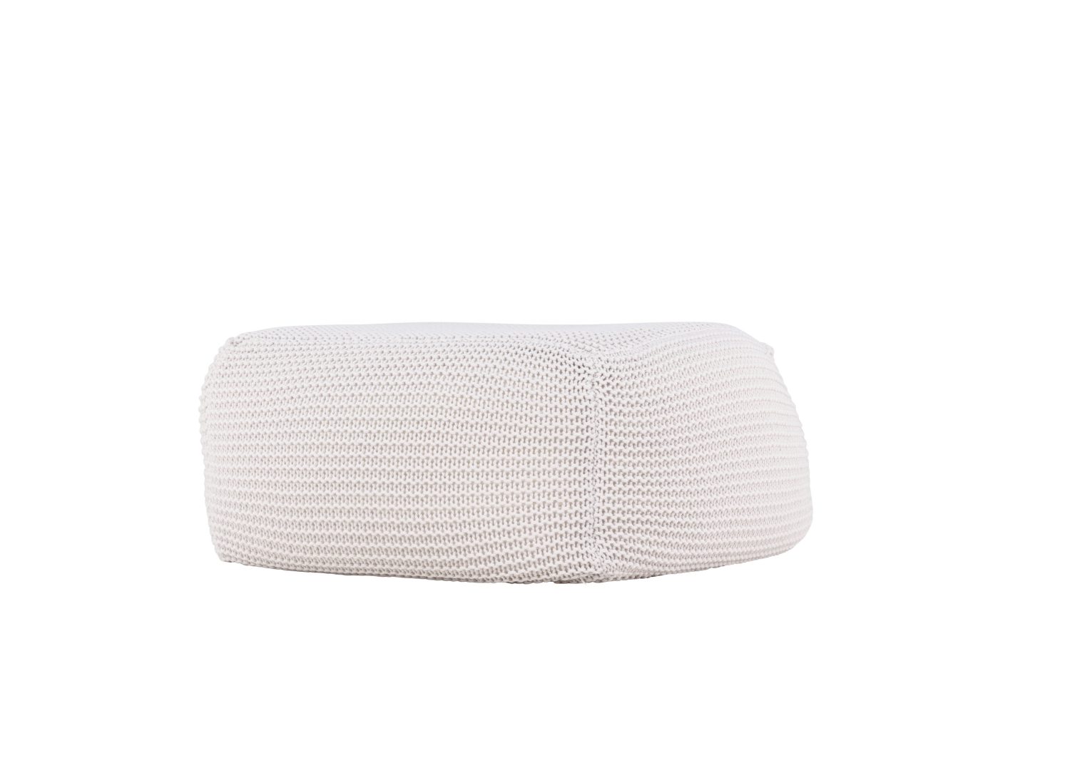 Pouf Luca polyester beige 60 cm vu sous un autre angle