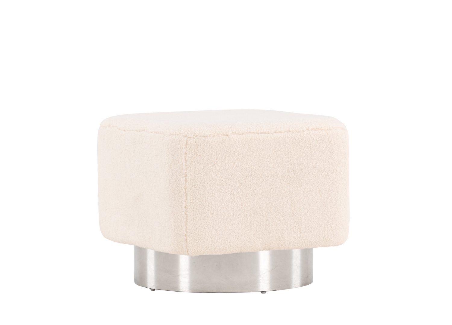 Détail du revêtement et des finitions du pouf Newton