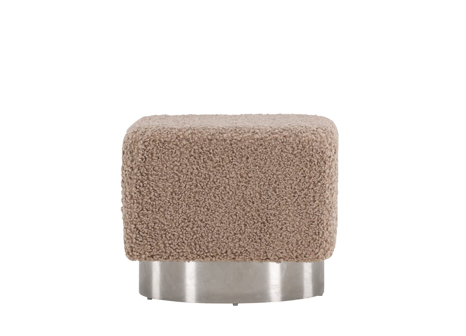 Vue détaillée du pouf Newton marron