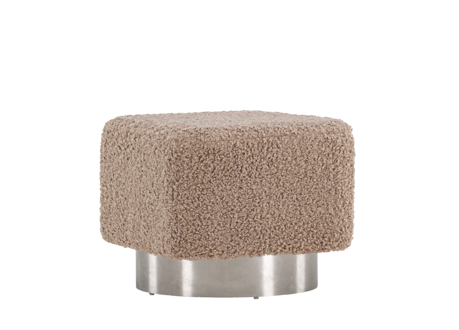 Détail du revêtement et des finitions du pouf Newton