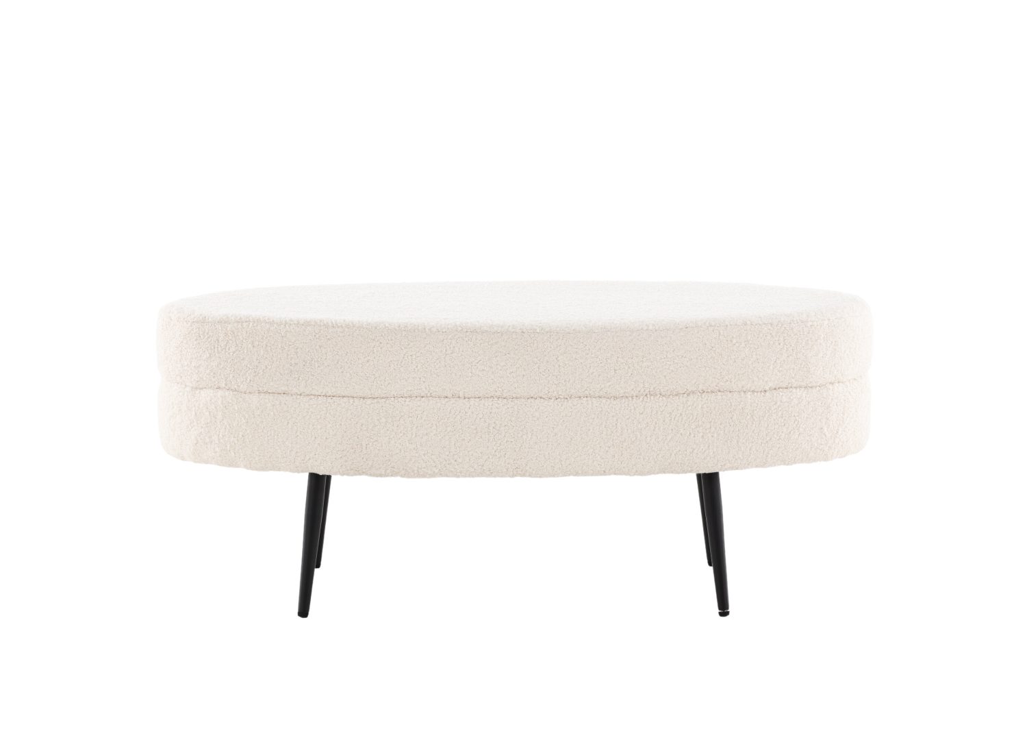 Vue détaillée du pouf Otto blanc
