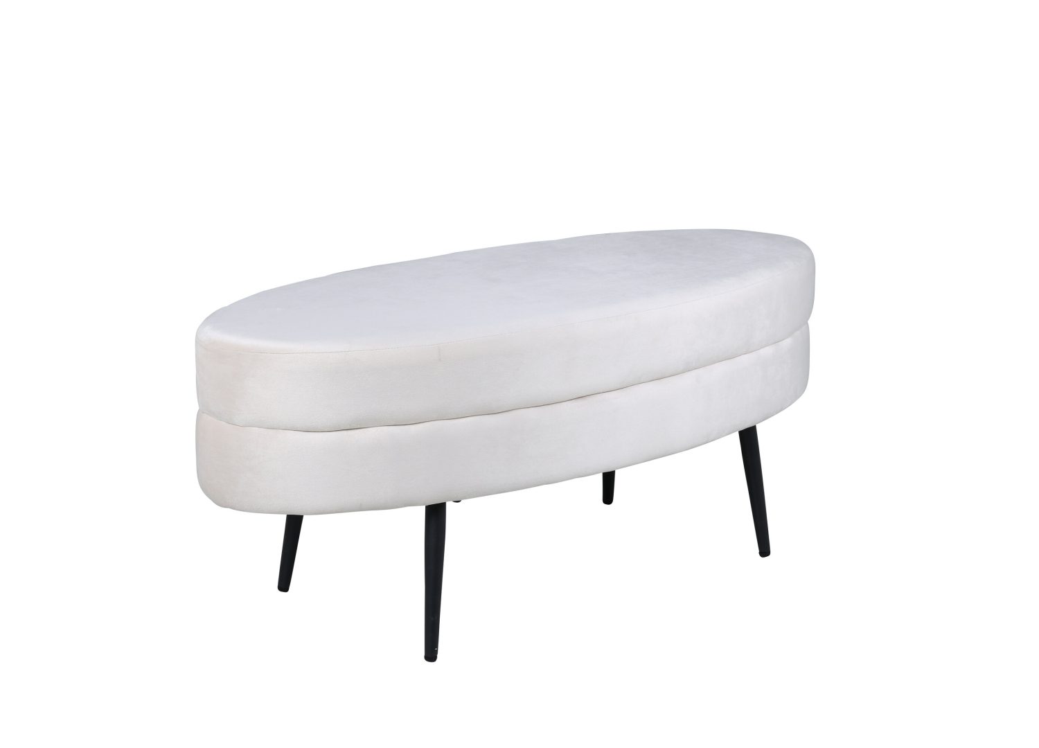 Pouf Otto tissu bouclette en polyester blanc cassé 100 cm vu sous un autre angle