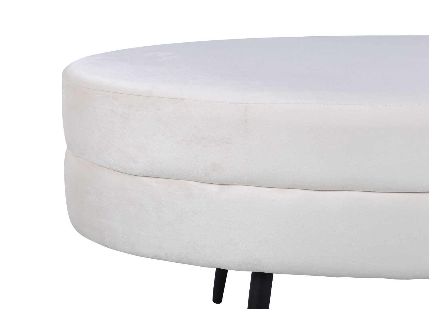 Vue produit du pouf Otto blanc cassé