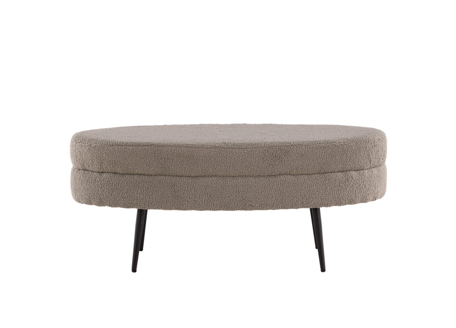 Vue détaillée du pouf Otto grège
