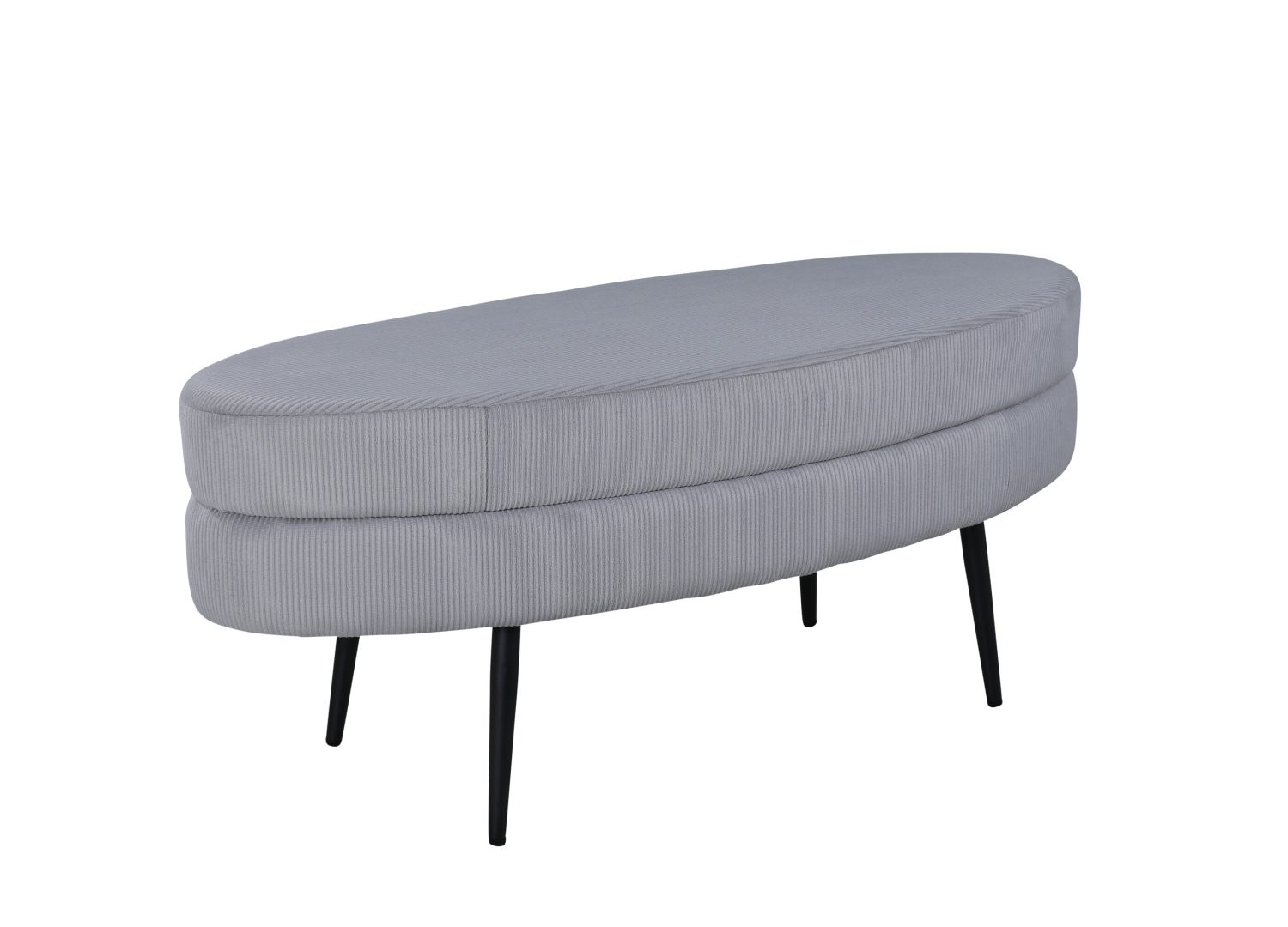 Pouf Otto velours côtelé en polyester gris 100 cm vu sous un autre angle