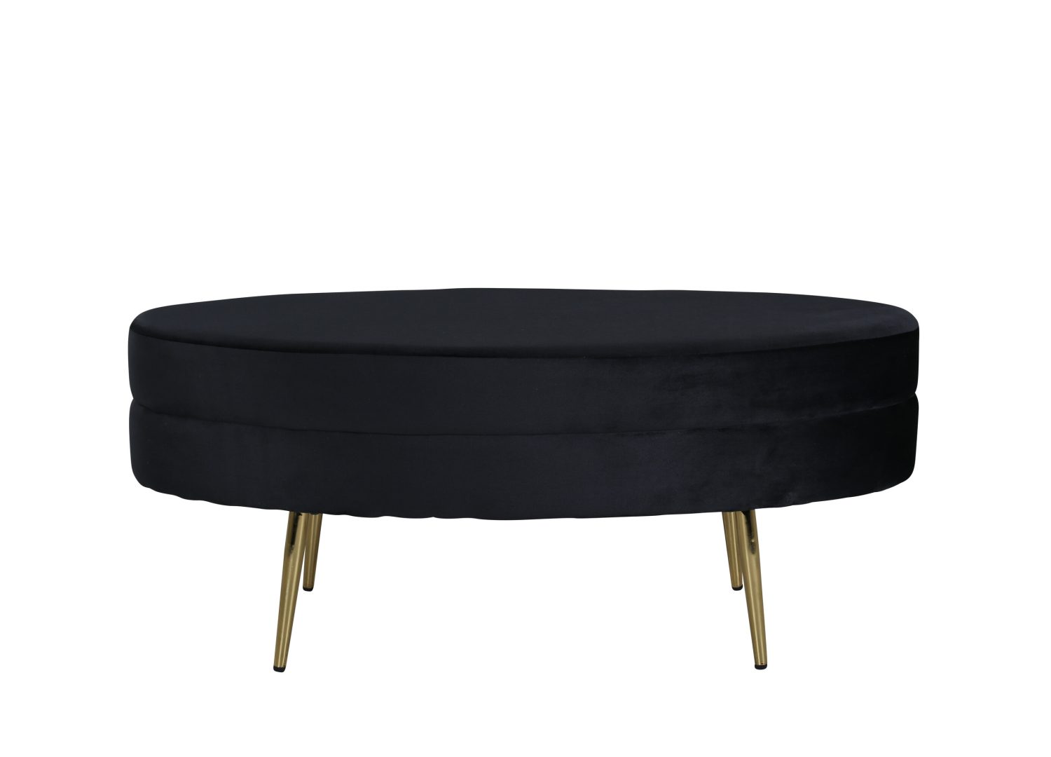 Vue détaillée du pouf Otto noir