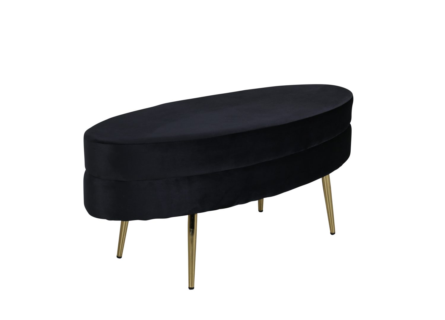 Pouf Otto tissu bouclette en polyester noir 100 cm vu sous un autre angle