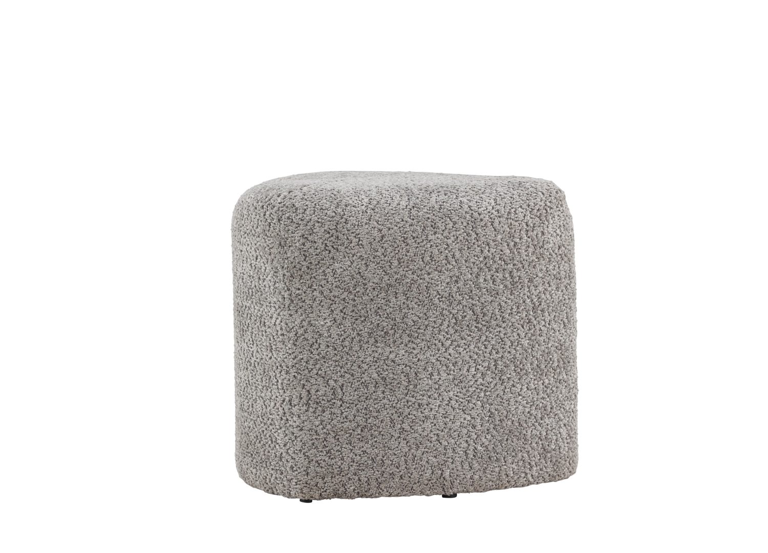 Pouf Peg tissu bouclette gris Ø 46 cm vu sous un autre angle