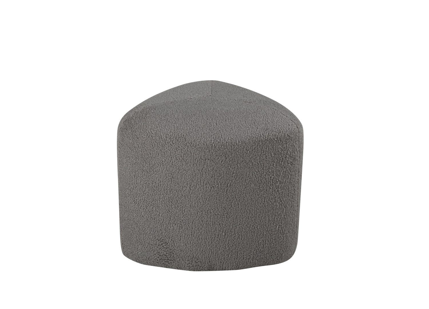 Pouf Peg tissu bouclette en polyester gris Ø 46 cm vu sous un autre angle