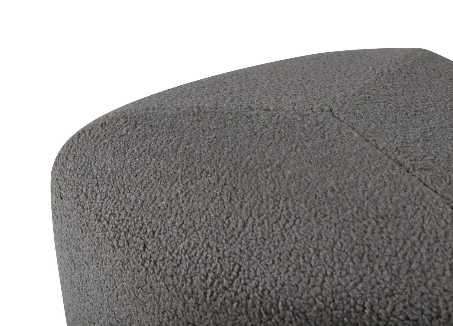 Détail du revêtement et des finitions du pouf Peg