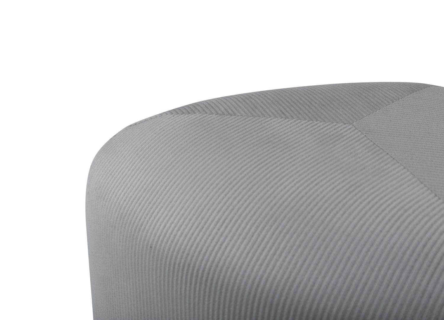 Détail du revêtement et des finitions du pouf Peg